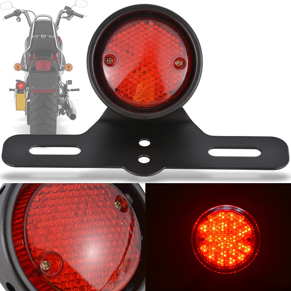 Motorcycle Tail Light, 12V Universal Motorcycle LED Retro Red Rear Sto ...