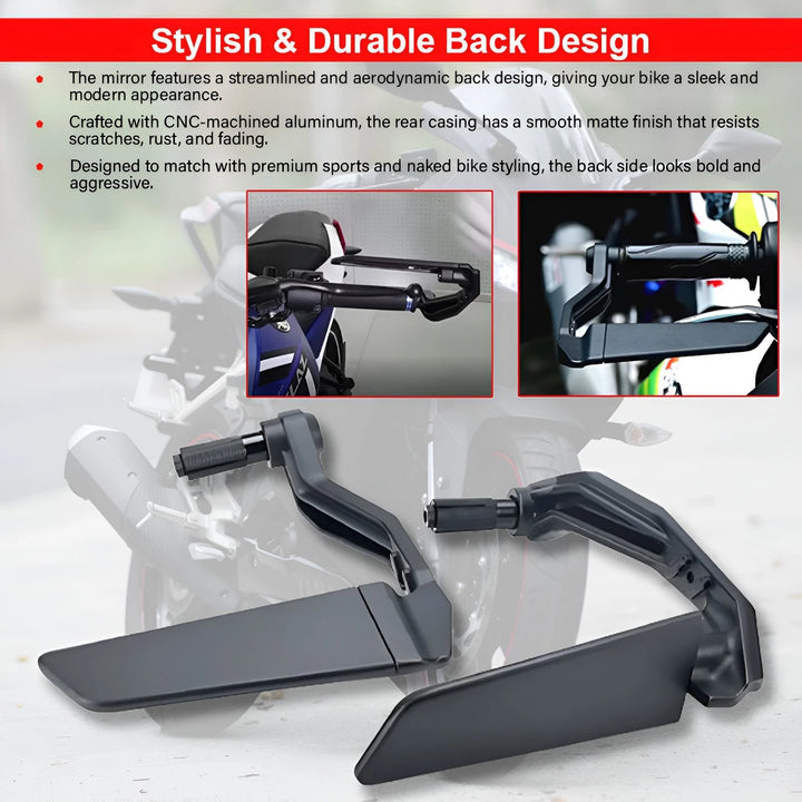 Lever Guard with Integrated Rear View Mirror | Premium Bike Protector ...