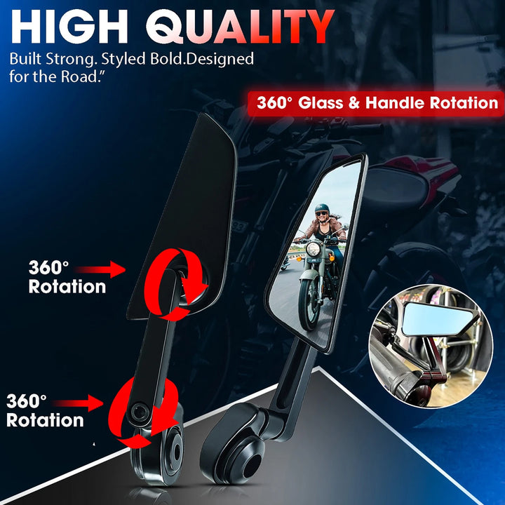 Manual Rear View Mirrors for Bikes | Universal Mirror Set | SKD BIKE ...